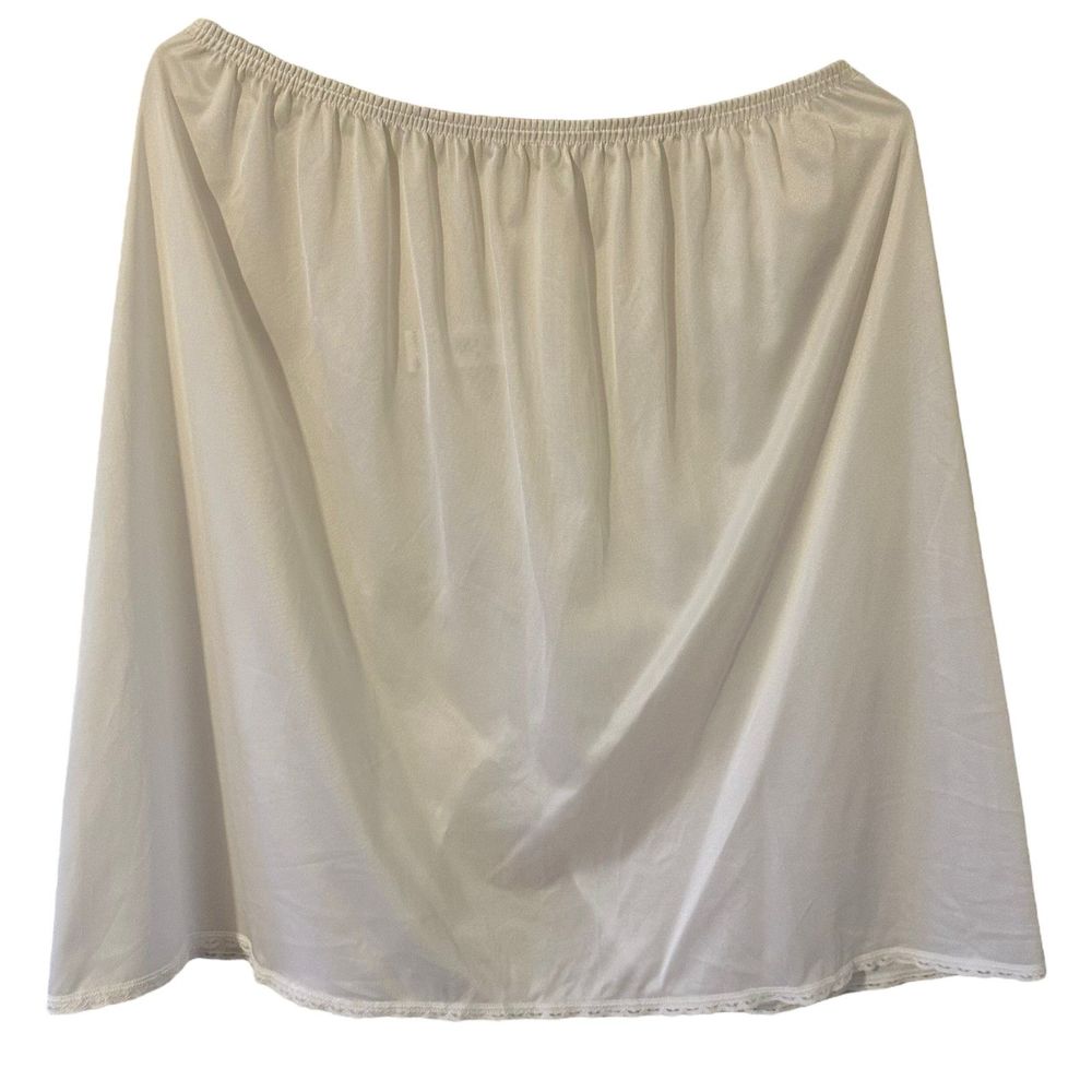 Vanity Fair Star White Back Slit 20" Slip Size XL NWT